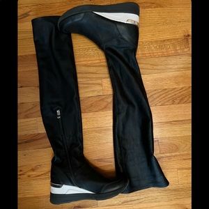 Michael Kors black  over the knee leather boots